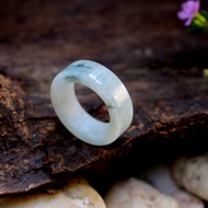 Jade Ring Narrow Front Pipe Shape Glass Material Size 58 mm.