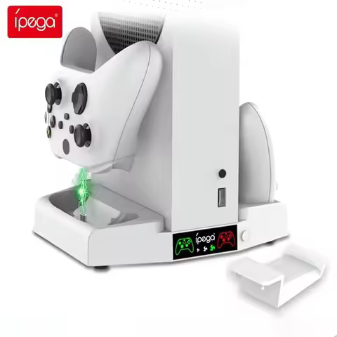 Ipega Vertical Cooling Stand For Xbox Series S Console LED Indicator Dual Controller Charger With He