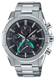 Casio EQB-1100 Edifice Wristwatch, Round Bezel, silver/green, Round bezel (silver)