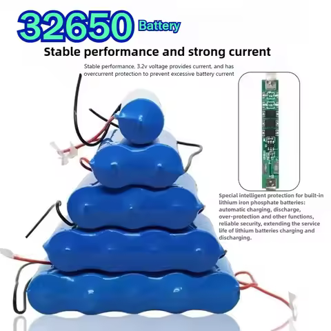 32650 Battery 3.2V 60000mAh Rechargeable Lithium Iron Battery for Solar Street Lamp Floodlight Outdo