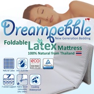 Dreampebble 100% Natural Latex Foldable Mattress / 2" latex core / Thailand Origin / Cooling Waterproof cover