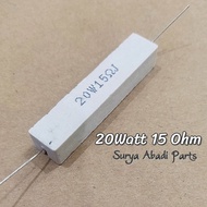 Resistor Kapur 20W 15 OHM Asli ROHS / R Kapur 20watt 15 ohm / Resistor 20 watt 15R 15ohm