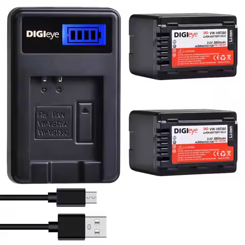 VW-VBT380 VWVBT190 Battery&LCD USB Charger for Panasonic HC-V800K HC-VX1K HCV510 HCV520 HC-V550 HCV7