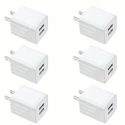 2.1A Dual Port USB Plug Power Adapter Charger Block Plug Cube For IPhone 15/14/13/12/Pro/Pro Max/Xs/
