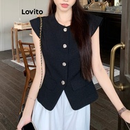 Forwarding lovito Black Sleeveless Shirt
