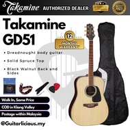 TAKAMINE GD51 NAT Dreadnought Cutaway Solid Spruce Top, Black Walnut Back & Side - NATURAL GD 51 GD-