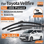 Wiper Kereta For Toyota Vellfire ANH20 AH20 AH30 AGH30 AH40 2008-Present Front Rear Wiper Blade 2PCS