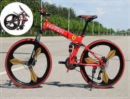 Basikal Folding Bicycle 21-Speed Road Mountain Bike Dewasa Murah MTB Carbon Steel