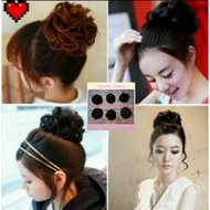 HAIR TIE WIG HAIR BUN SYNTHETIC HAIR RUBBER BUN WIG HAIR TIE WIG HAIR BUN FOR PARTY