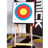 ARCHERY PE FOAM TARGET BUTT 50CM X 50CM X 15CM  COMPLETE WITH ARCHERY WOODEN TARGET STAND 92CM X 42C