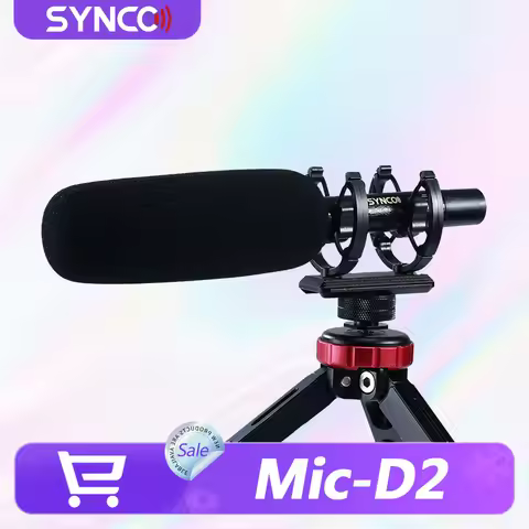 SYNCO Mic-D2 20 Hz to 20 kHz Wireless Hypercardioid Shotgun Microphone with Built-In Bass Boost for 