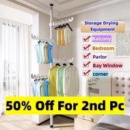 【SG Seller】Adjustable Clothes Drying Rack Floor To Ceiling Clothes Rack Tension Pole Hanger Stand Bedroom Telescopic Coat Hanger Height Adjustable 1.1M to 4.1M Flexible #530