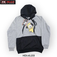 M45 Children's Hoodie with Black and Grey Combination - Sweater for Girls and Boys Size 8-14 Years -