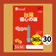 B4travel - B4travel 台灣 365日 30GB 5G 上網卡（年卡）