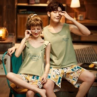 couple pyjamas pajamas women men pyjamas cotton pyjamas women plus size baju tidur pyjamas sleeveles