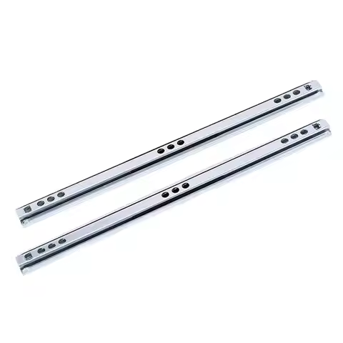 17mm Wide Drawer Track Two-section Ultra-narrow Mmini Ball Slide Iron Cabinet Two-way Chute Rail