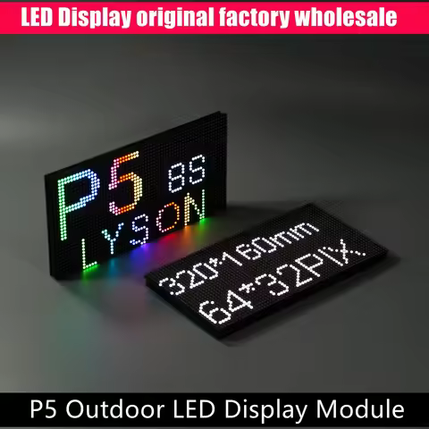 Discount P5 Outdoor SMD 3-In-1 Full Color Led Display Module 64x32 Pixels Electronic Taxi Sign 320mm