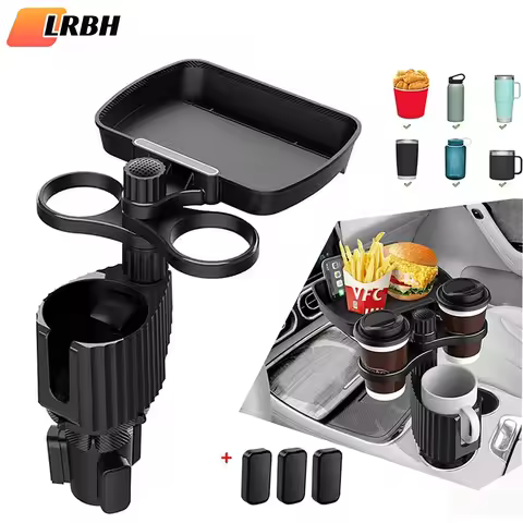 Car Cup Holder Expander Tray with Detachable Car Cup Holder Tray, Car Food Trays for Eating &Cup Hol