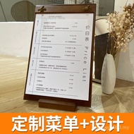 Men Menu Splint Vertical Desktop a4 Price List Display Board Typesetting Printing Coffee Milk Tea Sh