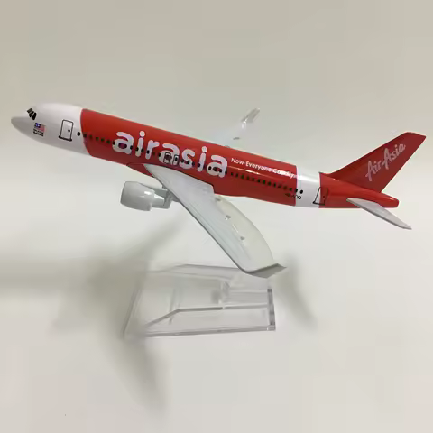 JASON TUTU 16cm Air Asia Plane Airplane Model Aircraft Model Diecast Metal 1/400 Scale Planes