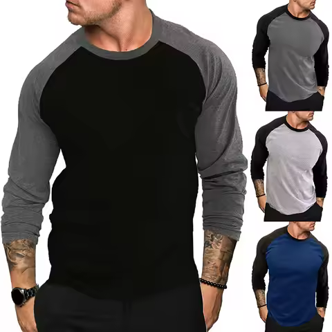 2024 New Running Spring Summer Period Long Sleeve Cultivate Ones Morality Men's T-shirt O-neck Solid
