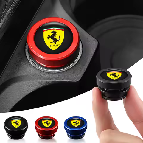 Car Cigarette Lighter Cover Dustproof Decoration Cap For Ferrari Roma F80 296 GTB GTS SF90 Stradale 