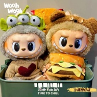 Labubu Doll Clothes 37CM Cute Labubu Doll Doll Cute Burger Shoulder Takeaway Baby Clothes Plush Doll