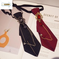 CAUSI Bow Tie, Adjustable Rhinestone Chain Necktie,  Vintage Metal Chain Womens Tie Party