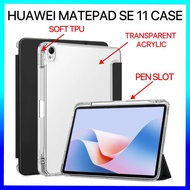 Huawei Matepad SE 11 2024/ 11 2023/11 2021 High Quality Transparent Acrylic Pen Slot Case Huawei Mat