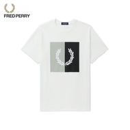 เสื้อยืดผ้าฝ้ายลำลองชาย FRED PERRY เสื้อคอกลมพิมพ์ลายข้าวสาลี