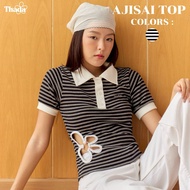 THADA.CO | Ajisai Polo Top Stripe (Black)