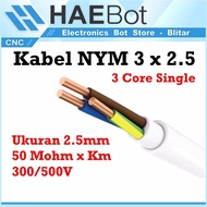 [HAEBOT] NYM Control Cable 3 Core 3x2.5 Sqmm Electric Single Wire DC AC CNC Cable Control Copper PVC