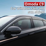 For Omoda C9 Car with Standard Weather, Window Rain Eyebrows, Window Rain Guards, Mirror Rain Eyebro