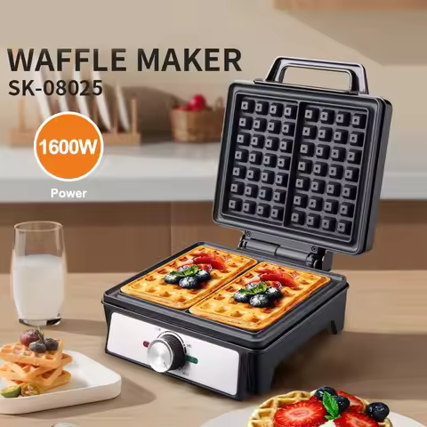 110V-220V Household Waffle Maker, Breakfast Bread Maker, Sandwich Maker, Adjustable Temperature-cont