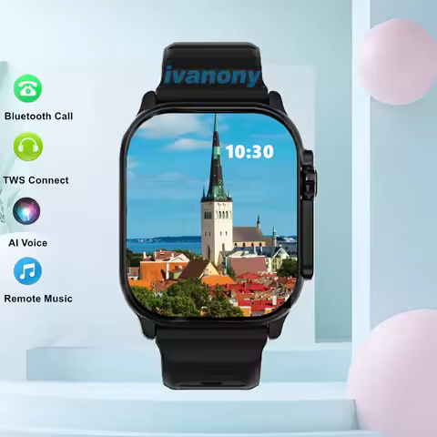 Ivanony Smart Watch DT Ultra 4 Smartwatch Men Support TWS Earphone Connect Bluetooth Call Google Map