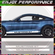 2PCS Car Door Side Skirt Long Line Stickers For Ford Mustang Shelby GT500 GT350 Tuning Auto Accessor
