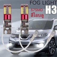 Pack Of 2 Pieces 12V Led Fog Light Bulb H3 Socket Model 57LED Very Bright Ice Blue
