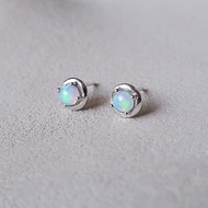 / 隨遇而安 / 蛋白石 Opal 925純銀 手工 天然石 耳環