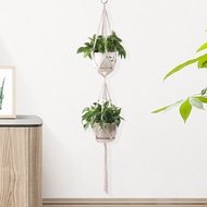[in stock] Hand-woven flower pot net bag Hanging garden flower pot basket net bag Cotton Rope Hangin