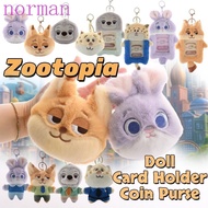 NORMAN Zoo-topia Plush Stuffed Doll, Benjamin ClawHauser Sloth Flash Judy&Nick Card Holder, Cartoon 
