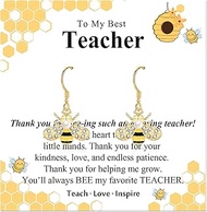Teacher Appreciation Gifts - Bee Gifts for Teacher Earrings, Bumblebee Drop Earrings Best Present Id
