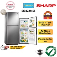 Sharp Refrigerator 2 Door Inverter 380L Fridge Peti Sejuk Peti Ais 2 Pintu Inverter Murah Jimat Elek