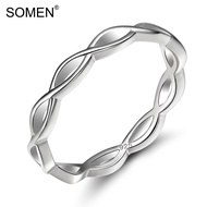 SOMEN Simple Criss Cross Infinity 925 Sterling Silver Knot Ring  Wedding Band for Women Size 4-12
