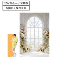 ผ้าพื้นหลังถ่ายภาพ Kate Pure White Simple European Style Indoor Photography Wall Hanging Curtain Wed