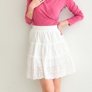 [MAFIA]BORA SKIRT / Skirt with elastic waist and embroidery motif