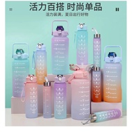 3 in 1 Gradient Colour Water Bottle 2000ml/900ml/500ml(One Price with 3 bottle)