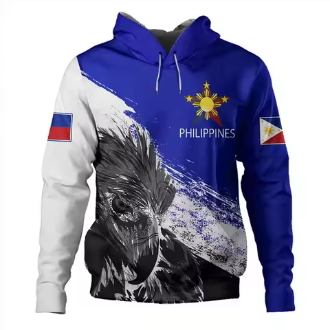 1 Piece Custom Your Picture Vintage 3D Printed Republic Of The Philippines Flag Hoodies For Men Phil