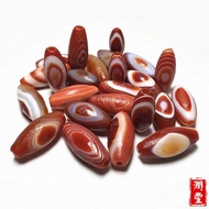 Pure Natural Agate Dzi Beads String Pendant Bracelet Bracelet Clavicle Chain Retro Old Wenwan Bead S