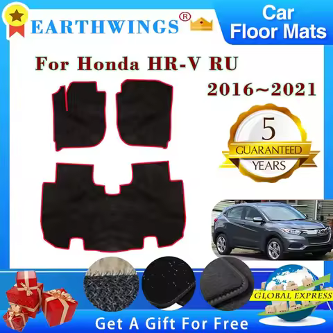 Car Floor Mats For Honda HRV HR-V RU 1 2 3 4 5 2016~2022 Rugs Panel Footpads Carpet Cover Pad Anti-s