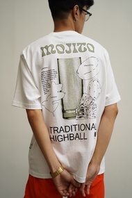 Kodangs MOJITO TEE Oversize เสื้อยืดสีขาวและกรม เสื้อยืดผู้หญิงและผู้ชายไซส์ใหญ่ (S-4XL) ผ้าหนาอยู่ท